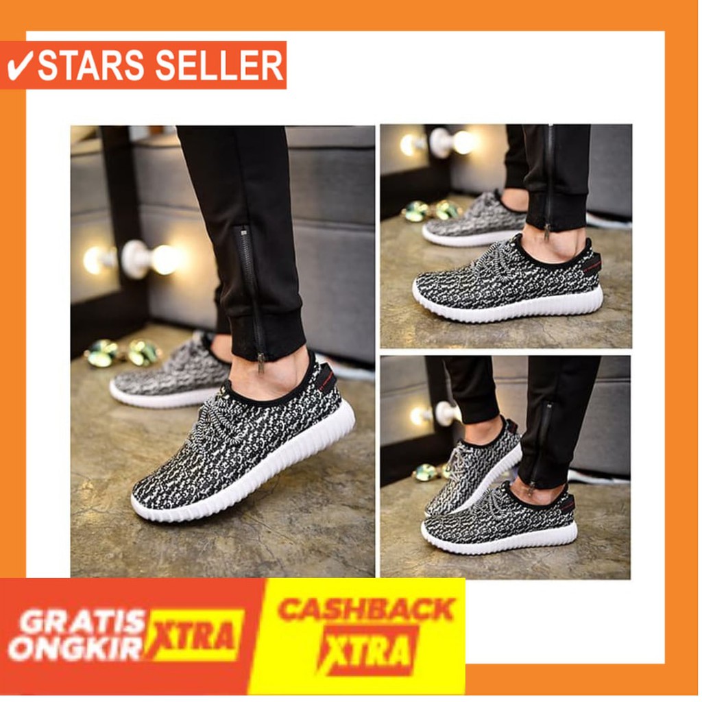 (BAYAR DI TEMPAT) MURAH BARU ASLI ORIGINAL NEW 2020 / SEPATU ADS YZY BINTIK HITAM TERMURAH