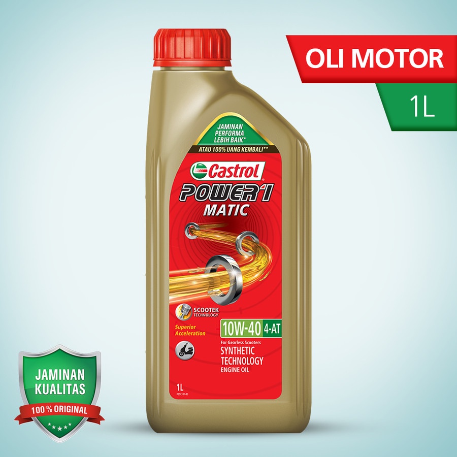 OLI CASTROL POWER 1 SCOOTER MATIC 10W40 SYNTHETIC MOTOR MATIK 1000ML