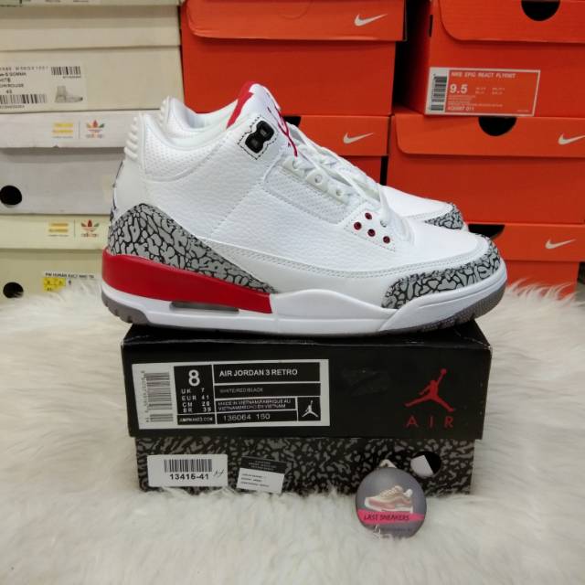 jordan 3 white grey red