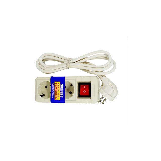Sunfree Jupiter Terminal Stop Kontak 2 Lubang Dengan Kabel 1,5 Meter