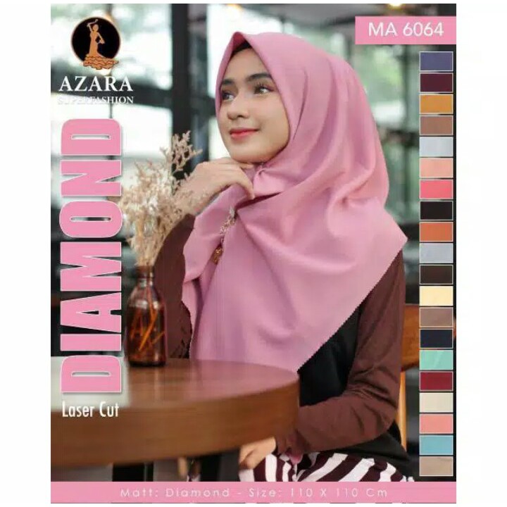 HIJAB SEGIEMPAT DIAMOND CREPE LASER CUT AZARA