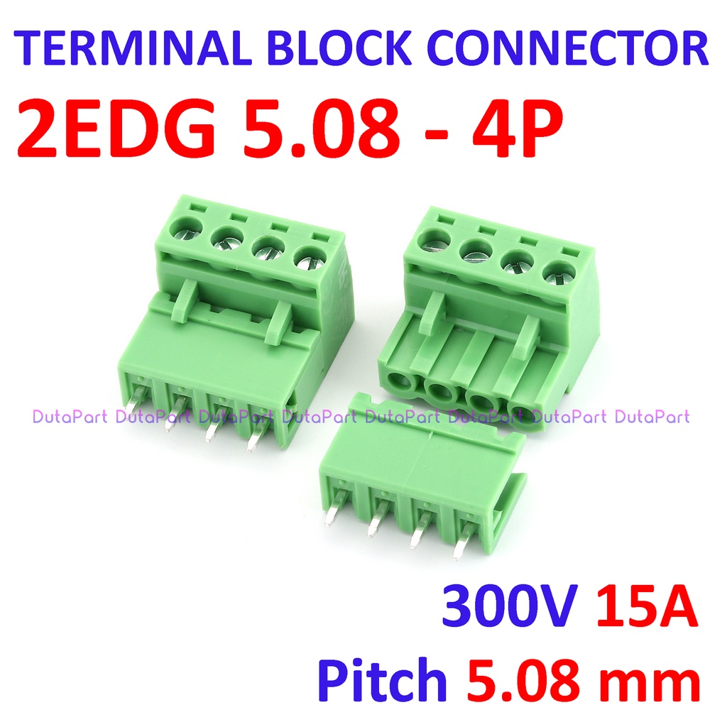 2EDG 5.08 4P 4 Pin Lurus Terminal Block Connector 5.08mm Male Female