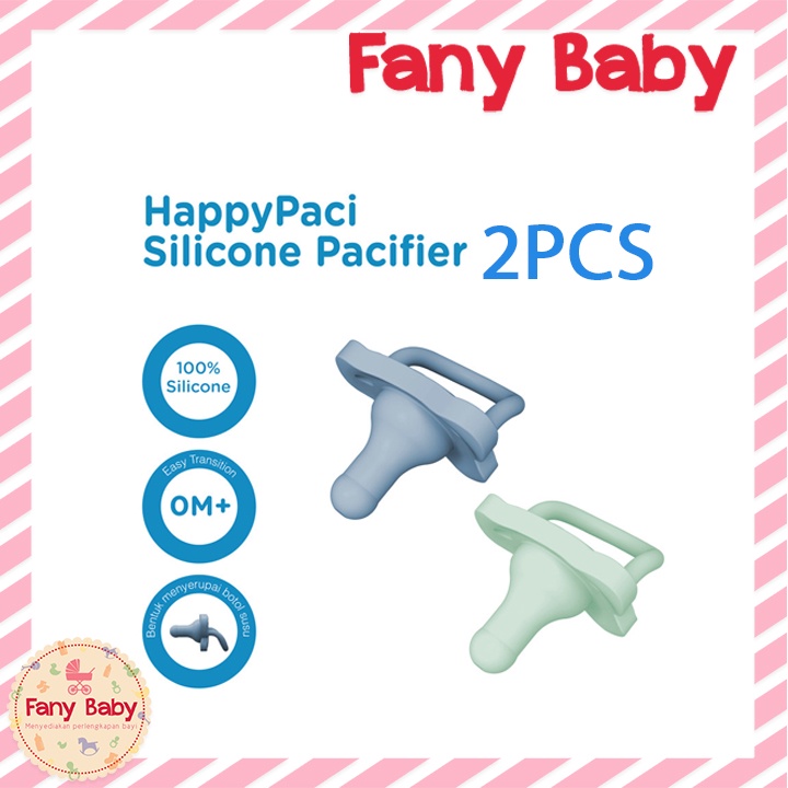 DR BROWN'S HAPPY PACI ONE PIECE SILICONE PACIFIER 0M+ 2 PACK