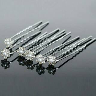 Hairpin Hiasan  Rambut  Pengantin Warna  Silver Shopee 