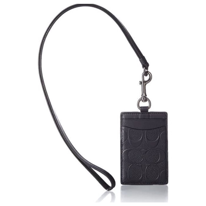 

READY COACH ID LANYARD IN SIGNATURE EMBOSSED BLACK SALE