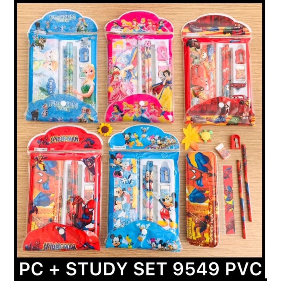 

ROYALE STATIONARY - STUDY SET POUCH 6 IN 1 KARAKTER KARTUN