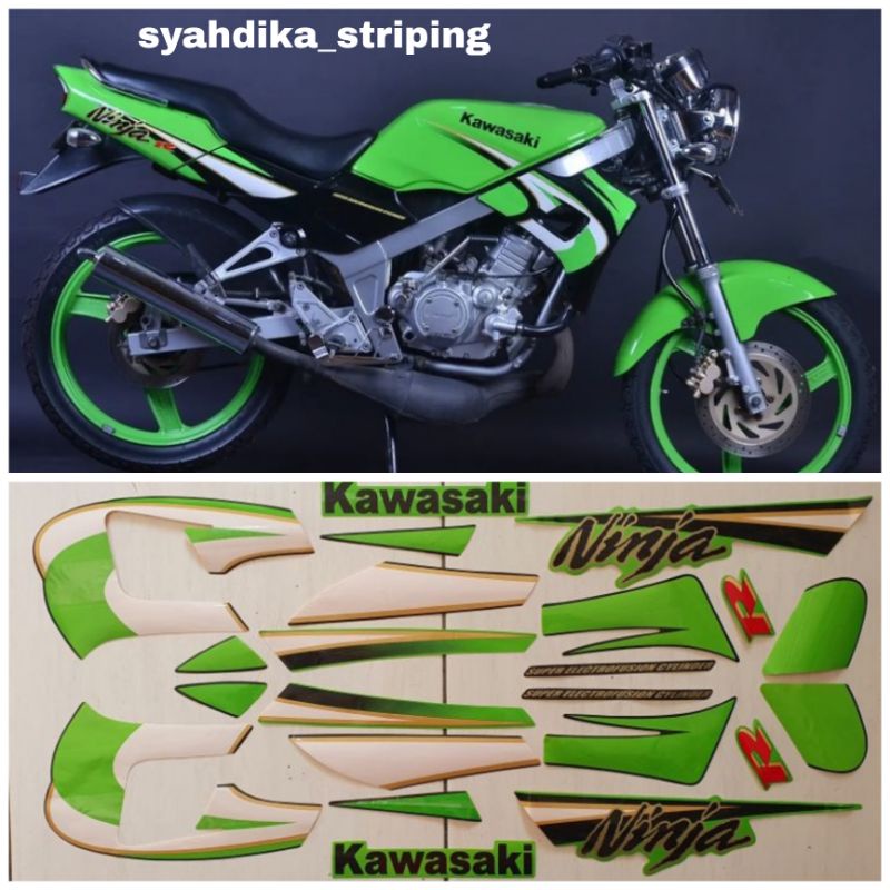 STIKER STRIPING LIS BODY KAWASAKI NINJA R KIS 2005 HIJAU