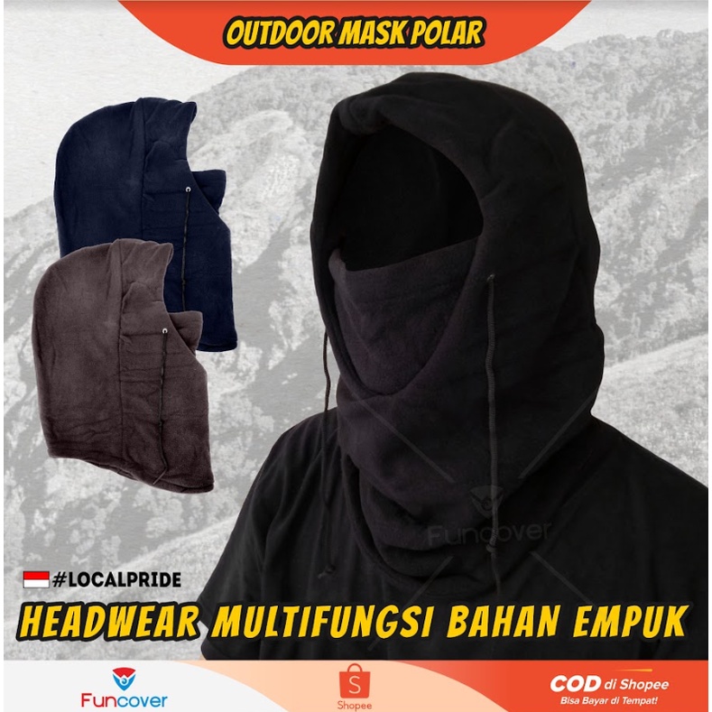 Baff Masker Balaclava Bandana Kupluk Topi Helm Polar 6 in 1 Full Face