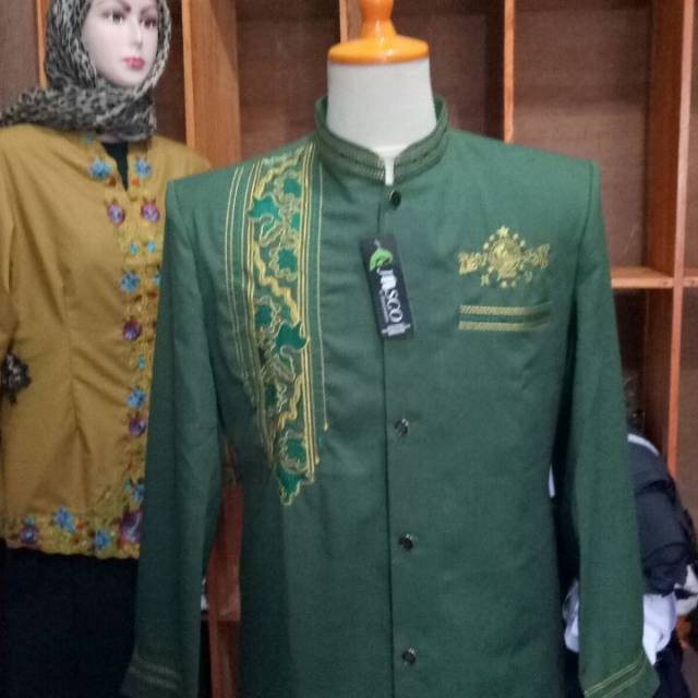 Jas Koko Jasko Bordir Sorban Batik Logo NU Hijau