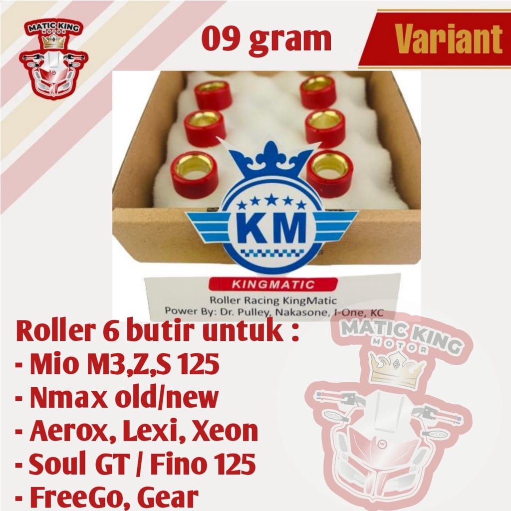 Roller Racing Yamaha Nmax Lexi Aerox Mio M3 S Z GT Xeon Free Go Gear Xeon X Ride 125 150 155 KingMatic  8gr 9gr 10gr 11gr 12gr 13gr 14gr 15gr 16gr