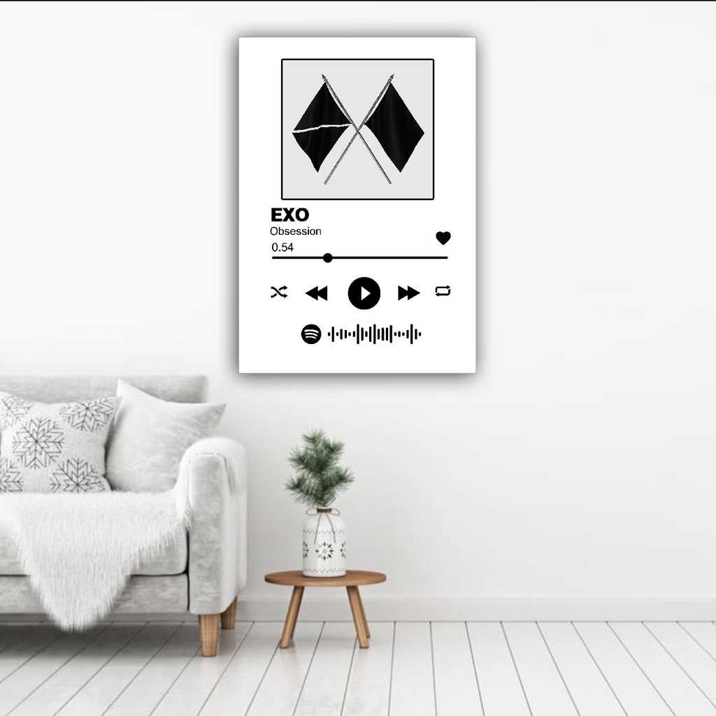 grosiramanah [TERMURAH] WALL DECOR PLAYLIST SPOTIFY UKURAN 20 x 30 CUSTOM