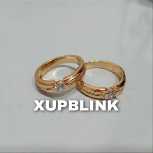 CINCIN COUPLE KEREN DAN CANTIK CINCIN LAPIS EMAS IMITASI LAPIS EMAS 22K