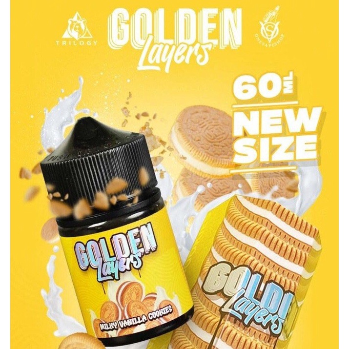 Liquid Vape Golden Layers Milky Vanilla Cookies 60ML Authentic liquid vape