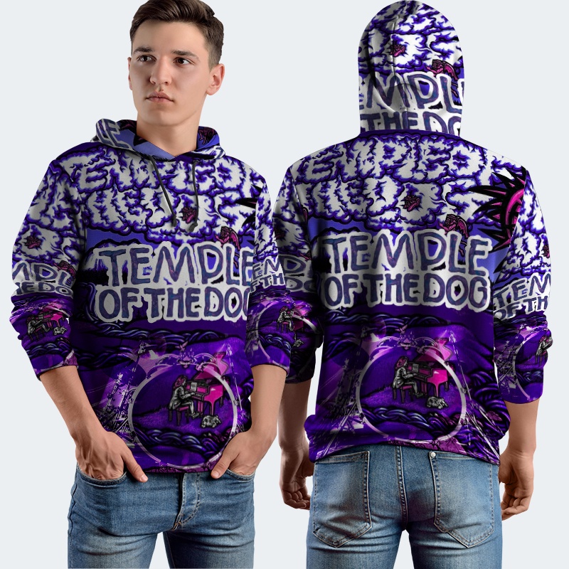 Jaket Hoodie Fullprint TEMPLE OF THE DOG Grunge Rock Band Chris Cornell Bahan Polyester Jersey