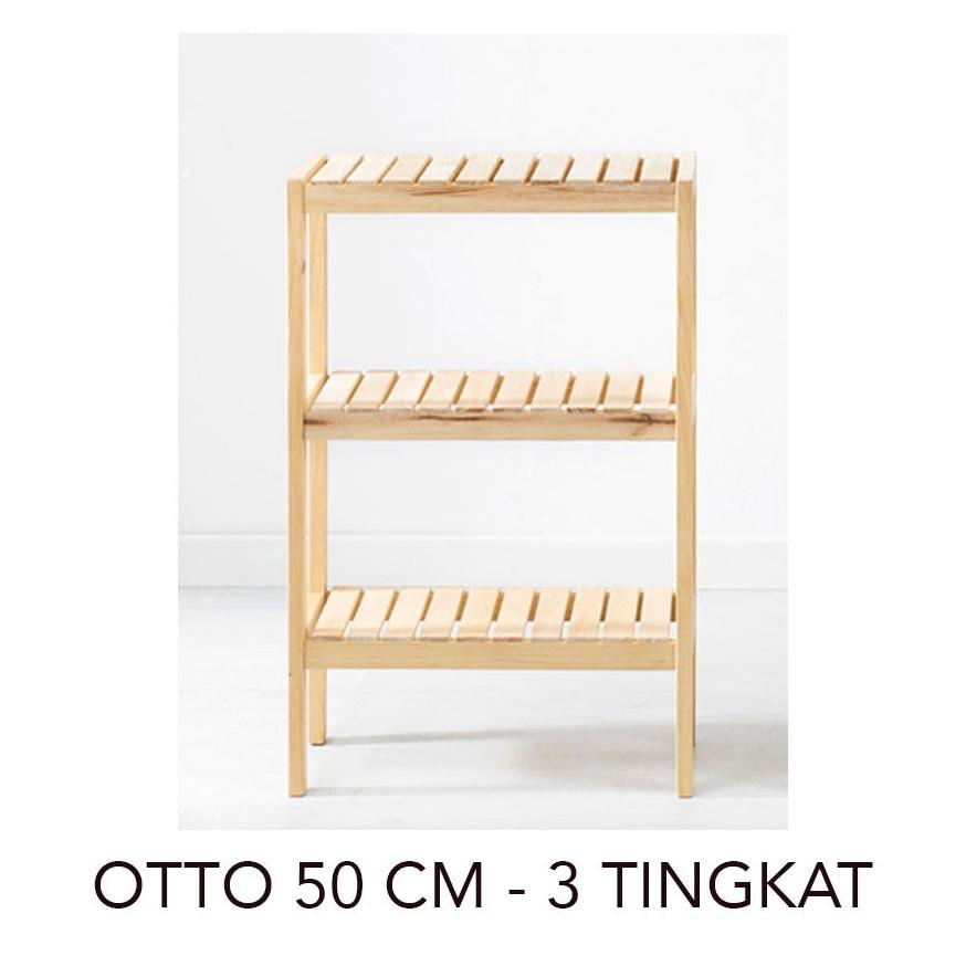 Up Space Otto Wooden Shelf 50 Cm 3 Tingkat / Rak Kayu / Rak Serbaguna / Rak Murah / Rak Sepatu ::..