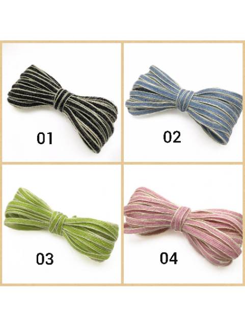 25 YARD - 0.6 CM | PITA GONI WARNA 1/4 INCH | 12 PILIHAN WARNA