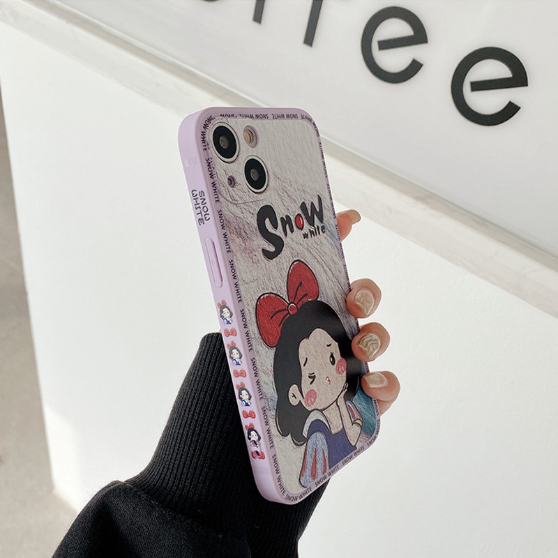Cute Snow White Series Protect Case OPPO A9 A53 A33 A31 2020 A15 A15S C1 XT A3S A7 A12 A11K A95 F9 Pro A57 A39 F1S A83 K5 5 6 Casing Y11 Y12i Y15 Y17 Z1 Pro Y50 Y30i Y20i Y20S Y12S Y91C Y93 V5 V5S V5 Lite Y83 Y81 V9 Cartoon Girl Fashio