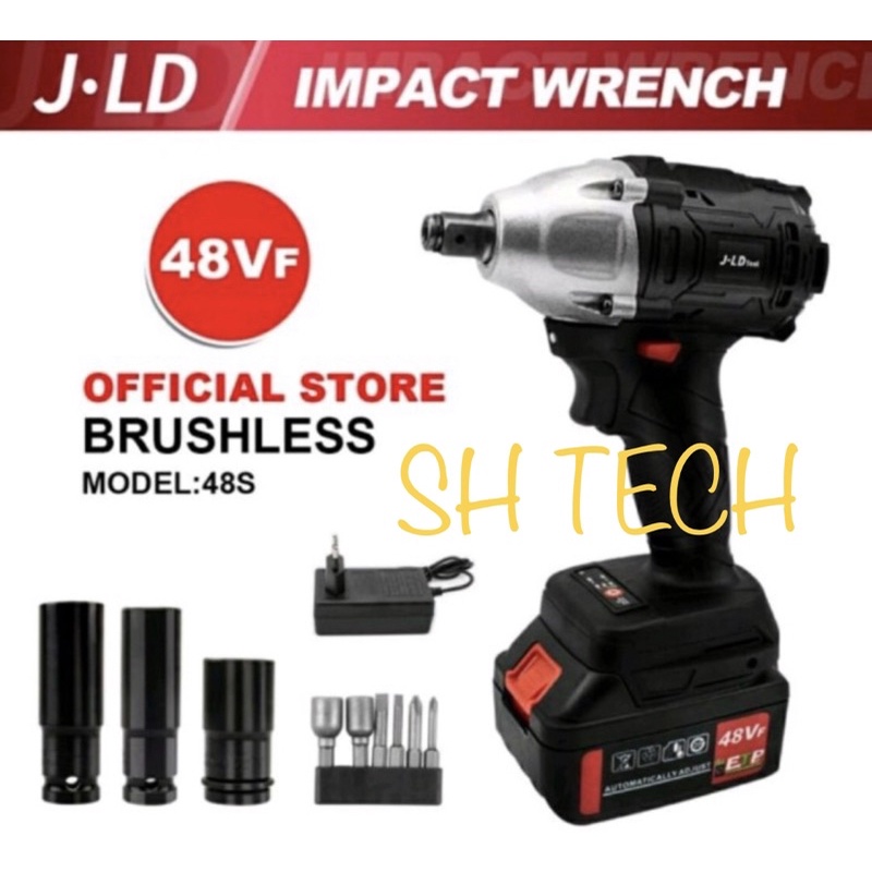 IMPACT WRENCH CORDLESS JLD 48 VOLT BRUSHLESS MESIN PEMBUKA BAUT BATRE