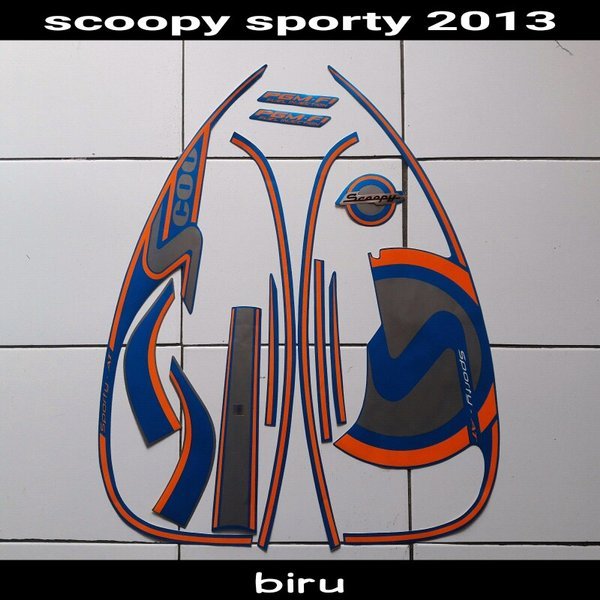 stiker motor scoopy sporty 2013 biru