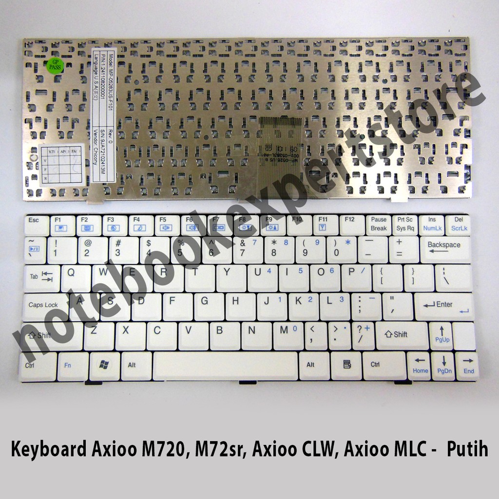 Keyboard Axioo M720, M72sr, Axioo CLW, Axioo MLC - Putih