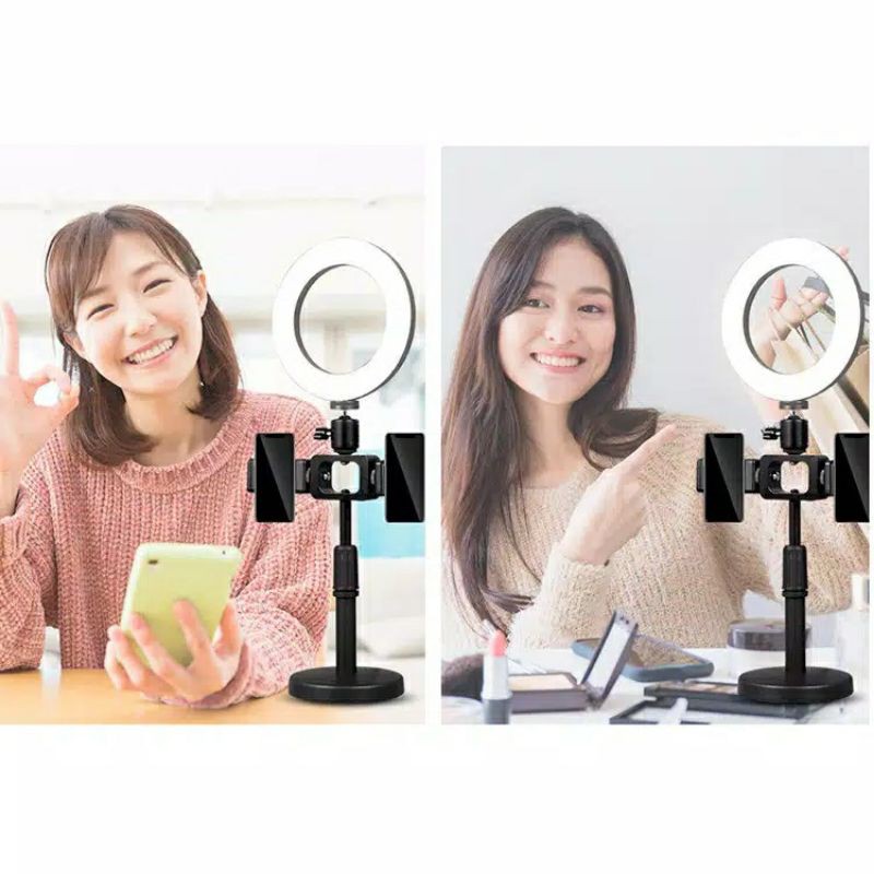 Lampu Tik Tok  , Stand Flexible Ring Light 49CM Stand Holder Lampu Make Up MUA LED