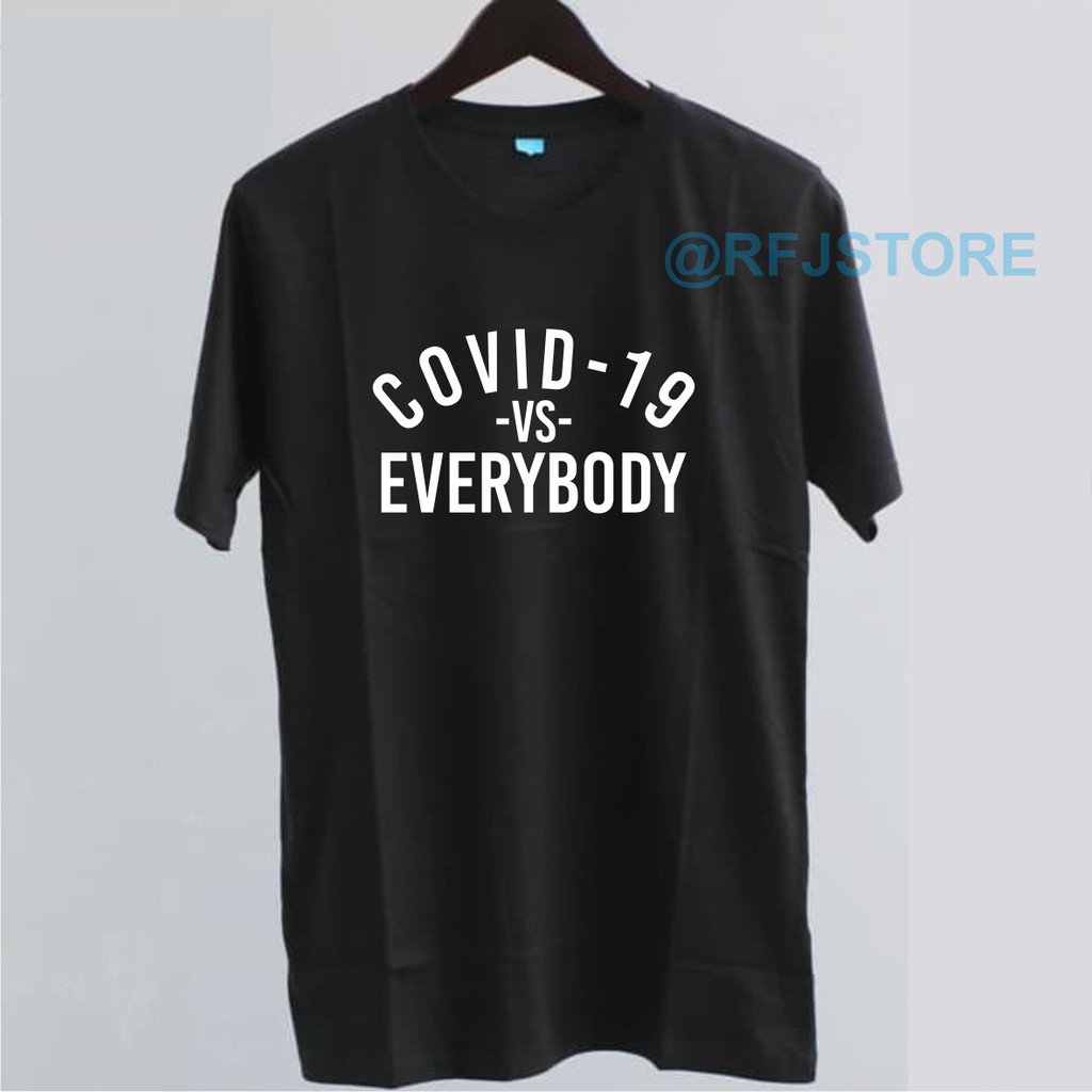 MURAH!!! KAOS CORONA VS EVERYBODY BAHANNYA ADEM PAKAI COMBED 30S