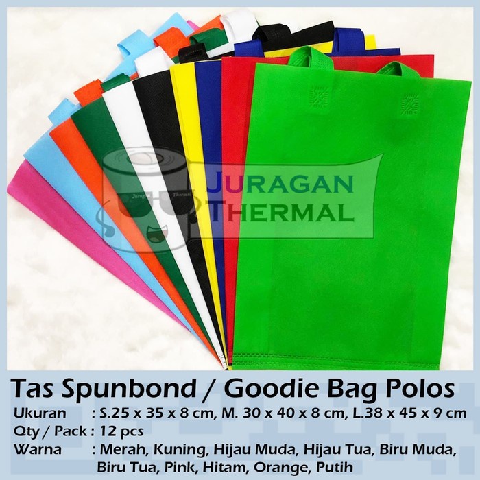 

NEW Goodie Bag Extra Small 20 x 26 x 8 cm | Spunbond Tali Size XS 20x26 - Putih