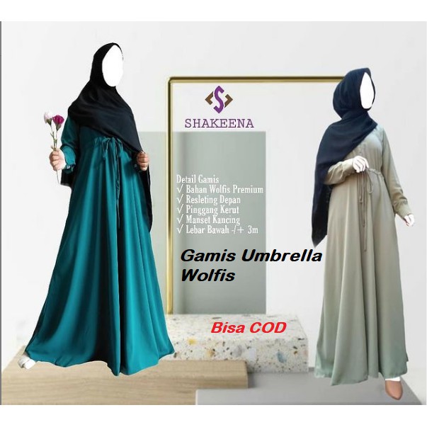 gamis wolfis / gamis wolvis umbrella / gamis syari B12