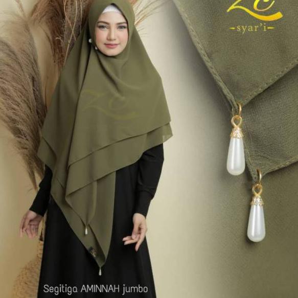 ✺ Jilbab Instan Segitiga Aminah Jumbo by Zahira ➮
