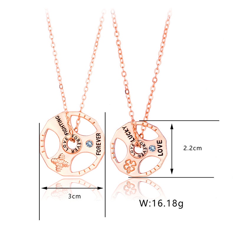 Fancyqube 1 Pasang Kalung Liontin Barbel Angkat Beban Untuk Pria Dan Wanita