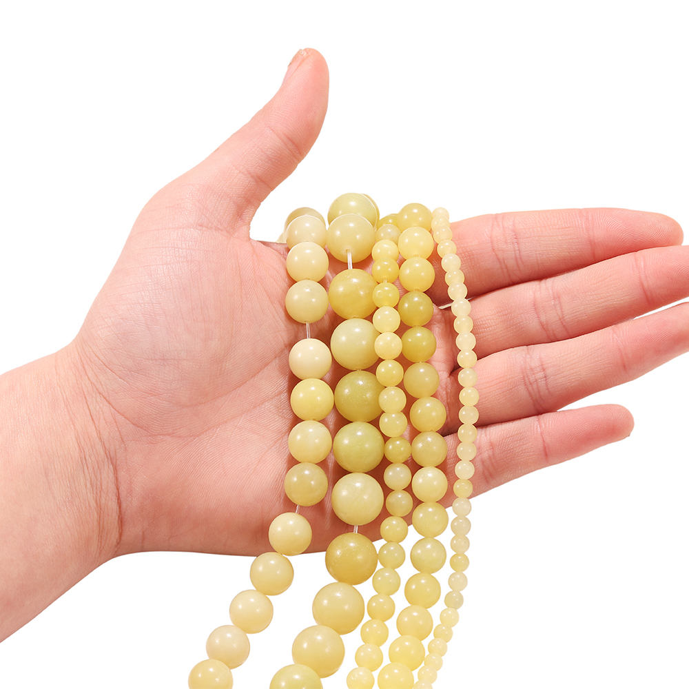 1strand/lot 4-12mm Polishing Natural Yelk Yellow Agates Stone Round Loose Beads For Jewelry Making Necklace Bracelet Wholesale