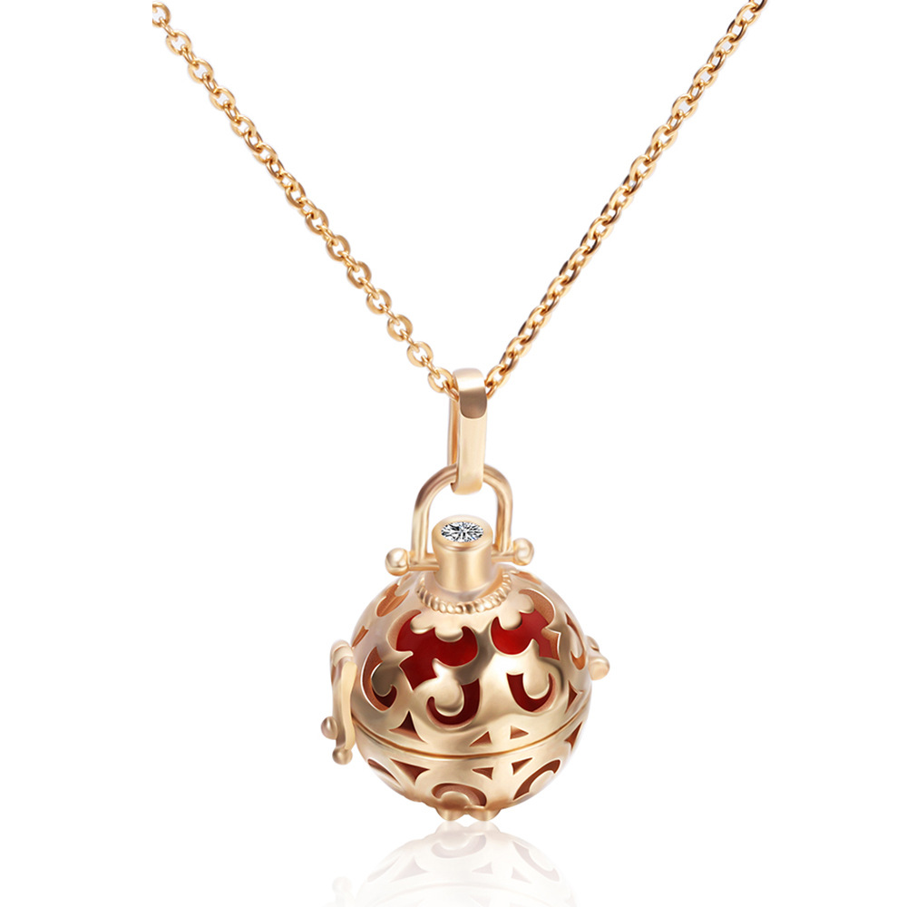 Putaran Berongga Liontin Bulat Wanita Hamil Bell Kalung