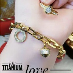 Set Gelang Dan Cincin Wanita Titanium 832