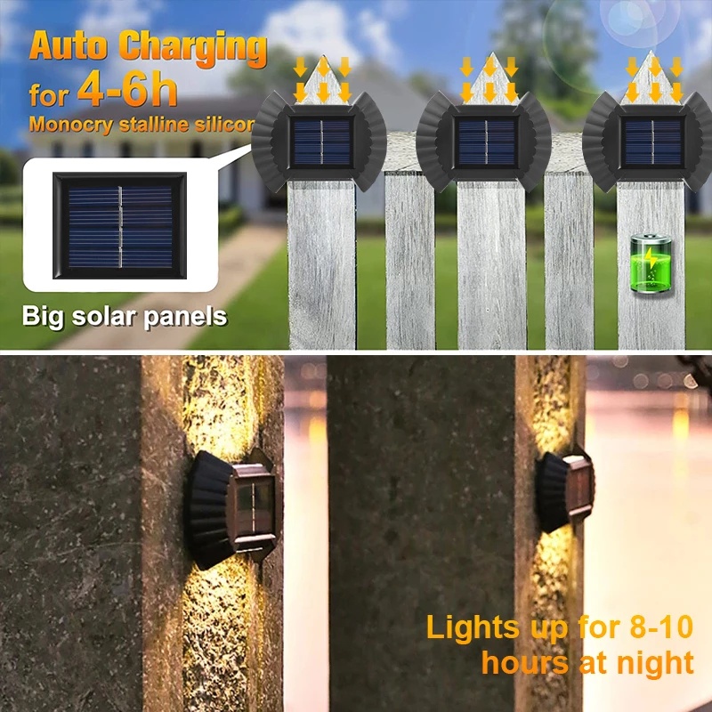 1pc Lampu 8 LED Tenaga Surya Anti Air Untuk Dekorasi Taman / Outdoor