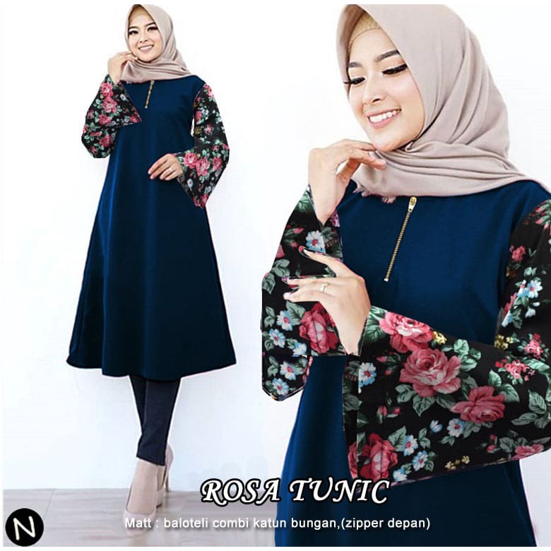 PIK - Tunik Rosa Jumbo L, XL, XXL, 3XL /Tunik Wanita/ Baju Muslim Terbaru/ Tunik Murah/ Tunik Jumbo