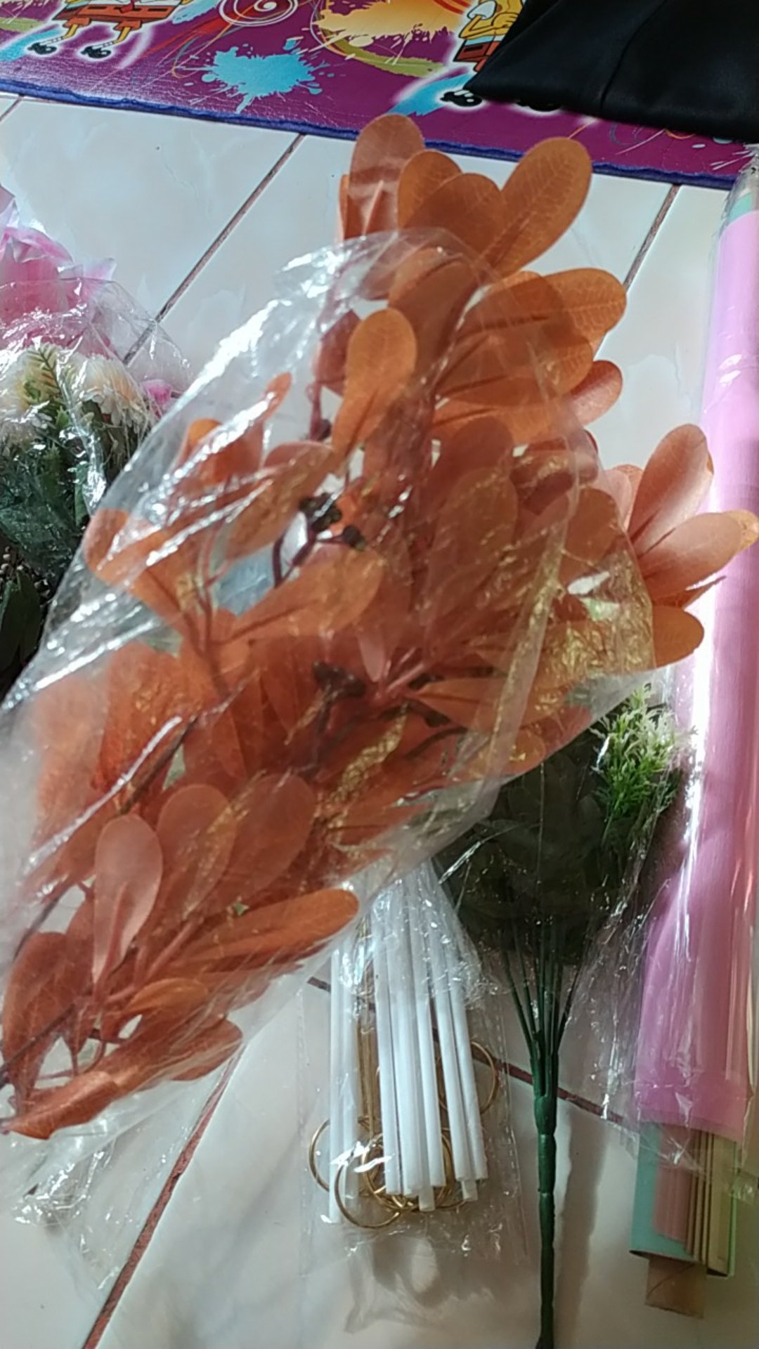 Daun Culam 5 Cabang Daun Artificial Dekorasi