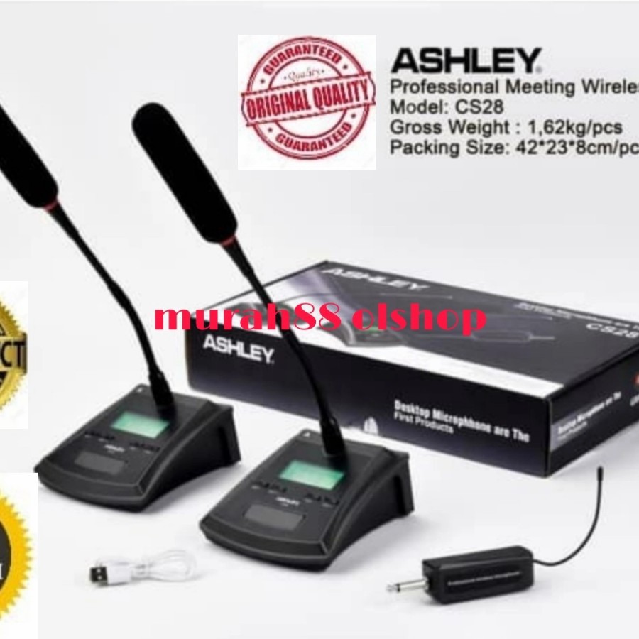 MIC/mik WIRELESS PODIUM confrence ASHLEY CS28/CS 28 2 MIC MEJA