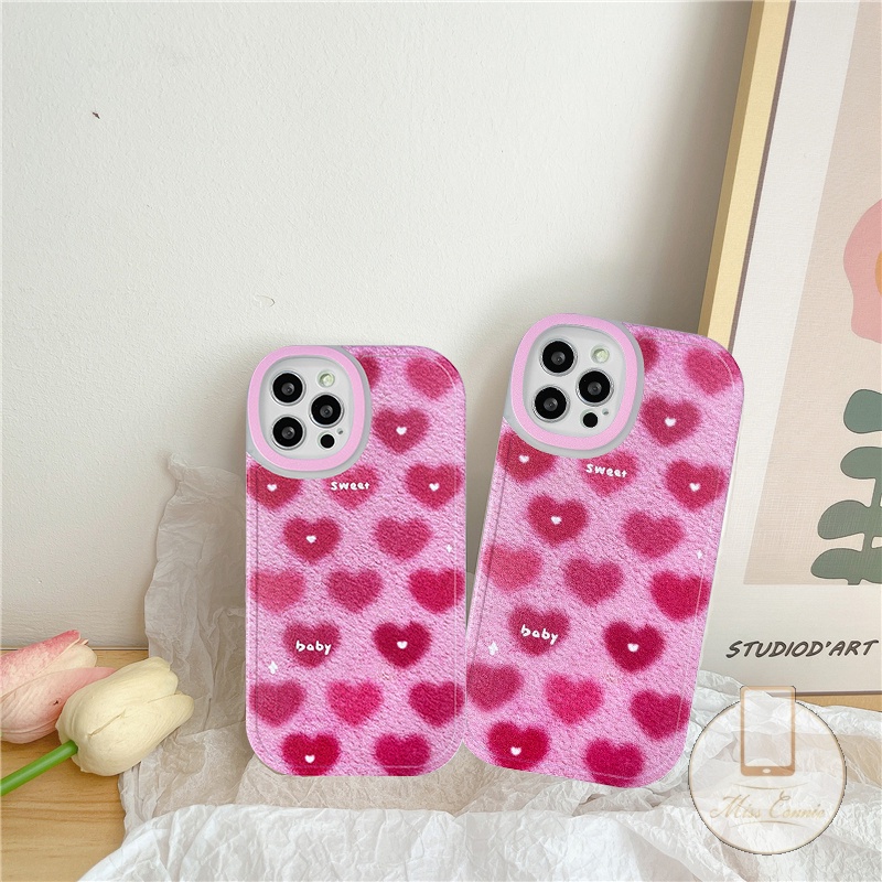 Xiaomi Redmi 12C POCO F4 M3 POCO X3 Pro NFC K40s Note 10 10S 10 Max Plus 8 9 Pro 8 11 9 Redmi A1 10C 10 9T 9A 9C NFC INS Fashion Pink Love Heart Case Sweater Pattern Lembut Sarung TPU