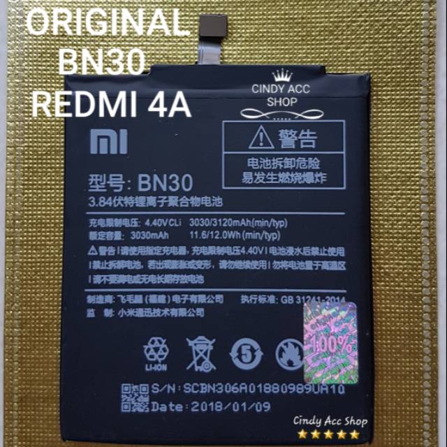 Baterai Battery Batre Original Redmi 4A / 4A Prime BN30 BN 30