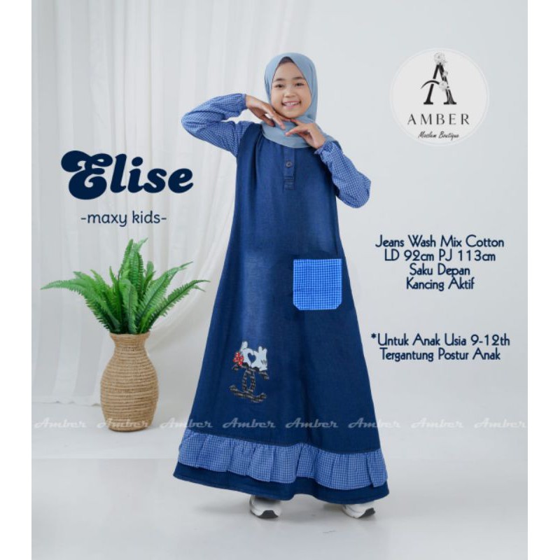 Elise Maxy Jeans Anak Jeans Premium Gamis Jeans Anak Gamis Anak Busana Muslim Anak Baju Shopee Indonesia