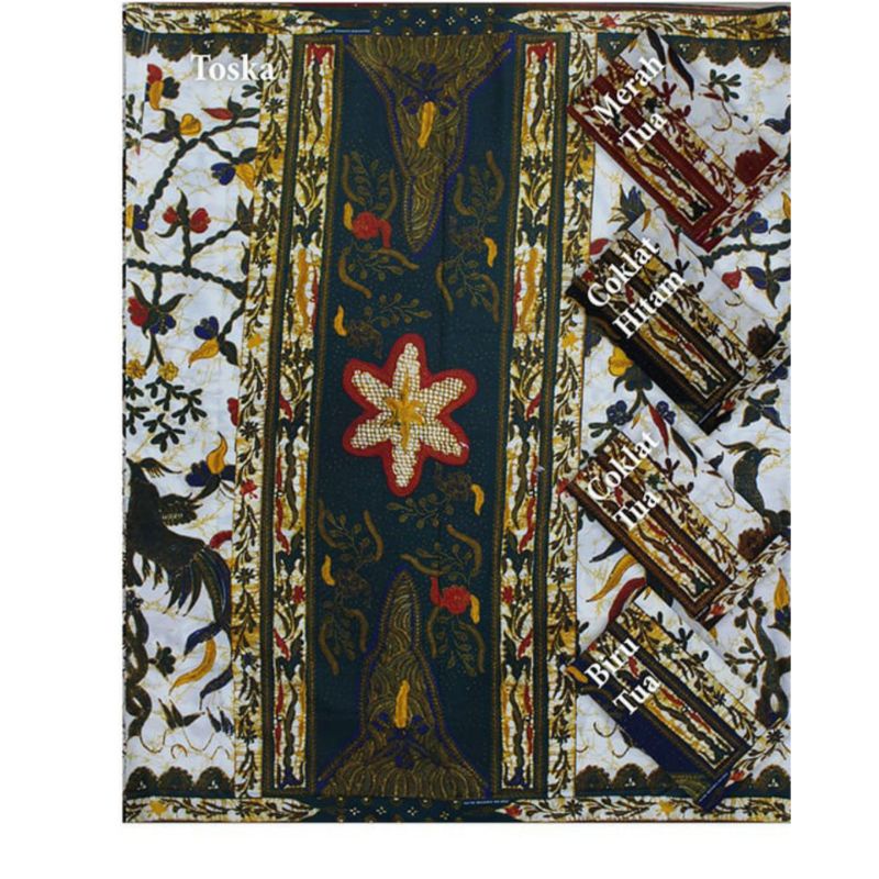 Sarung Batik Wanita Batik Pekalongan dasar Putih Putri Madura-Motif 52 Random