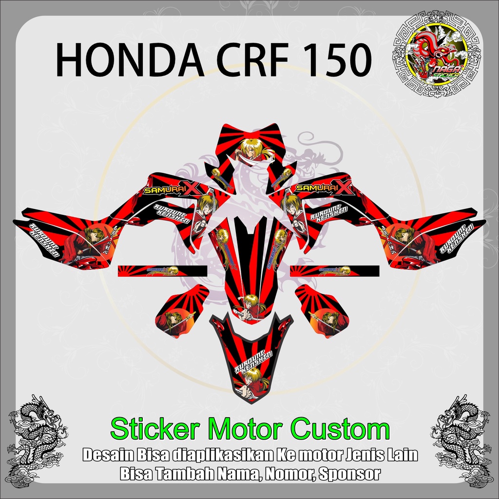 DECAL STICKER FULL BODY HONDA CRF 150 SAMURAI X RUROUNI KENSHIN