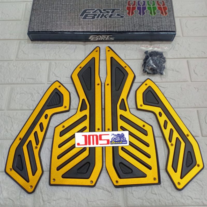 bordes karpet pijakan kaki yamaha nmax new 2020 hitam merah gold cnc pnp