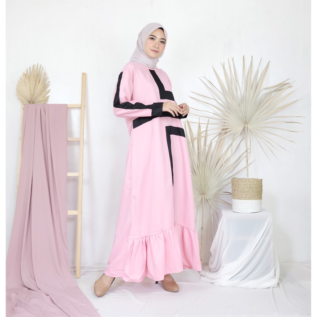 Baju Gamis Amuzen moscrepe rempel bawah