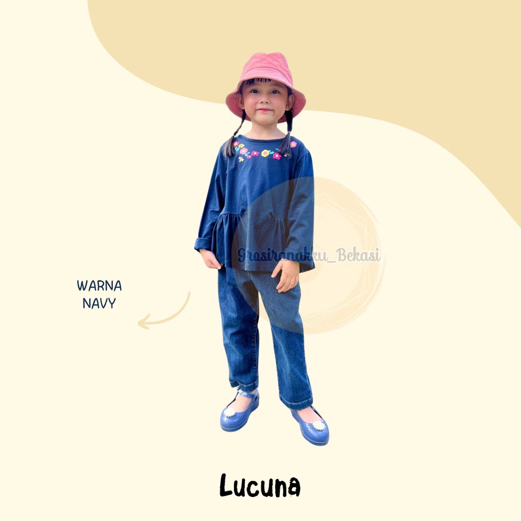 Tunik Anak Amanda Long Tee Lucuna Mix Warna Size 1-5 Tahun