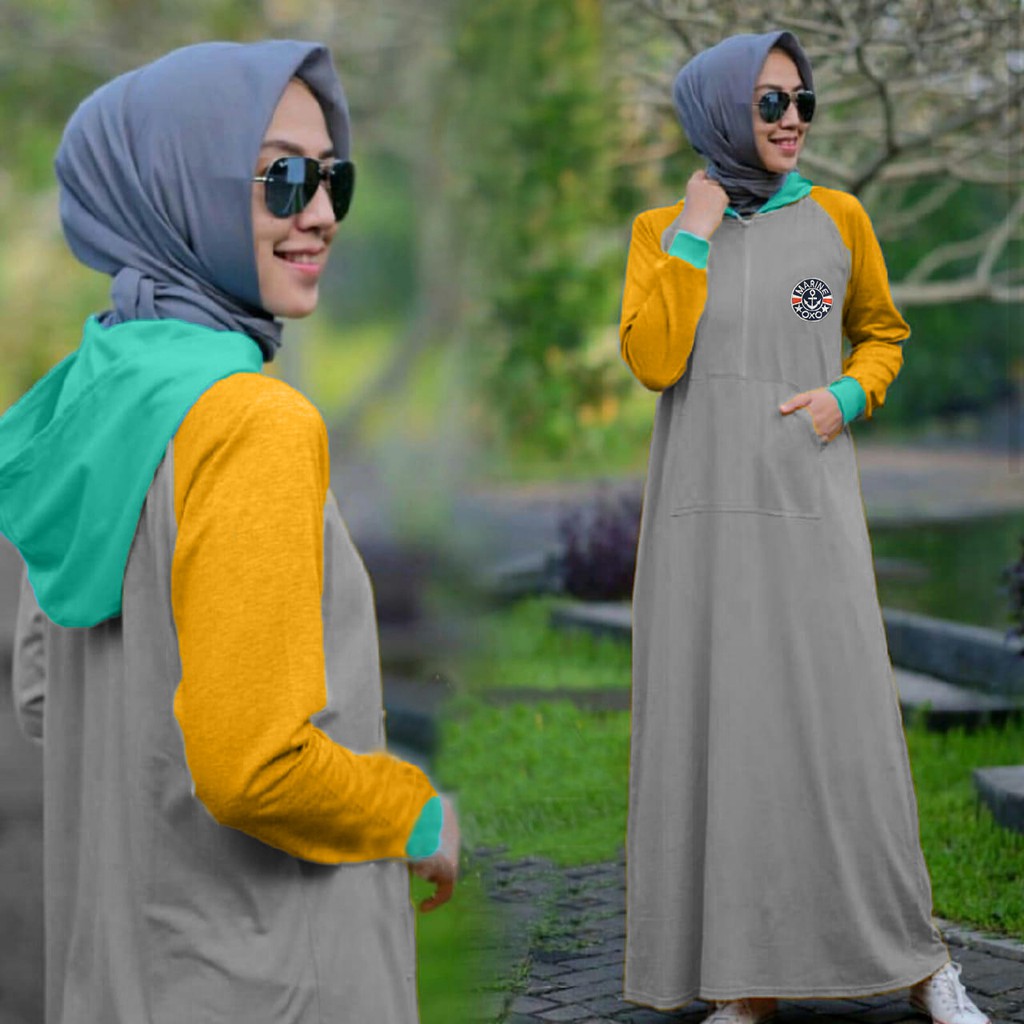 COD Long Dress Pakaian Wanita Dress Gamis Cassual Gamis Terbaru Fashion Wanita Muslimah Sleteing