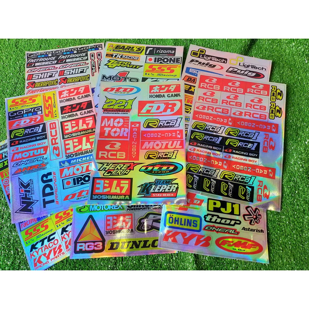 

AR STICKER PACK RACING - Stiker Pack Hologram 1set isi banyak Untuk Tumbler Case Hp Laptop Anti Air AR