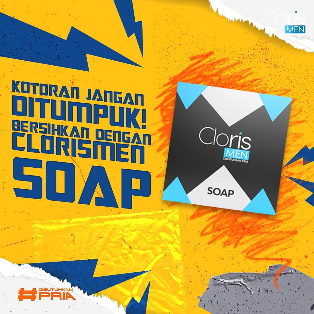 Clorismen PAKET MAKE IT SIMPLE Cloris Men Soap 80gr &amp; Wadah Sabun Cloris Original