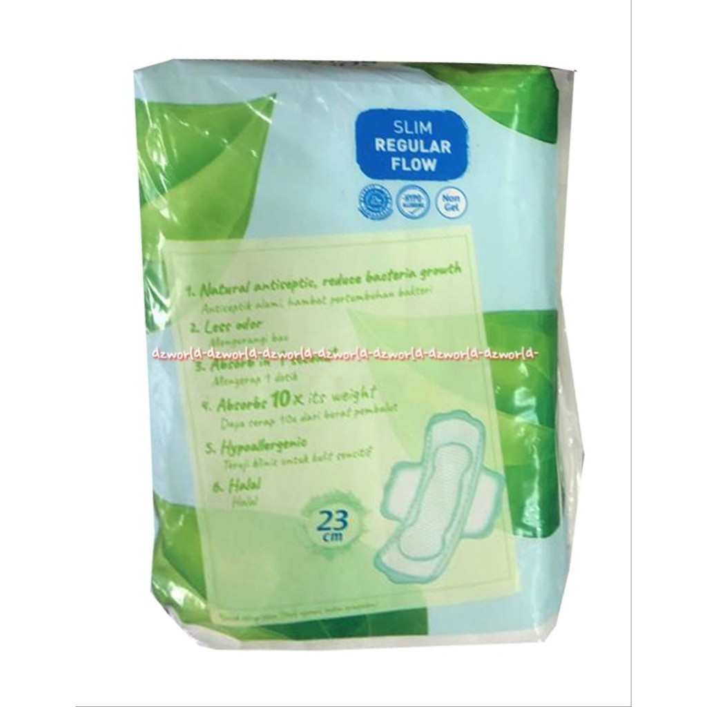 Softex Daun Sirih Natural Hygiene 20Pads Pembalut Wanita Alami Softek Slim Regular Flow 23cm