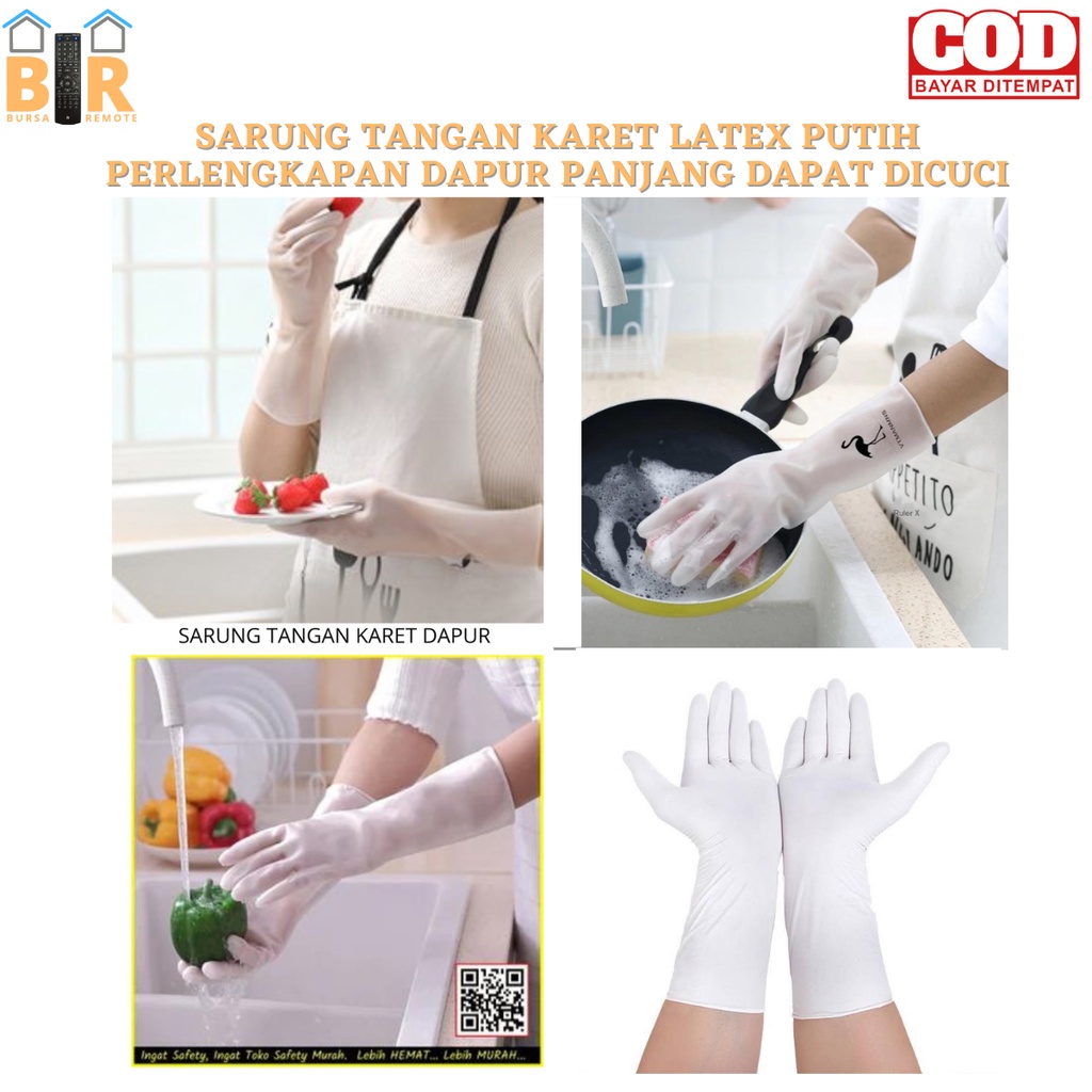 Sarung Tangan Karet Latex Dapur Panjang Sarung Dapat Dicuci